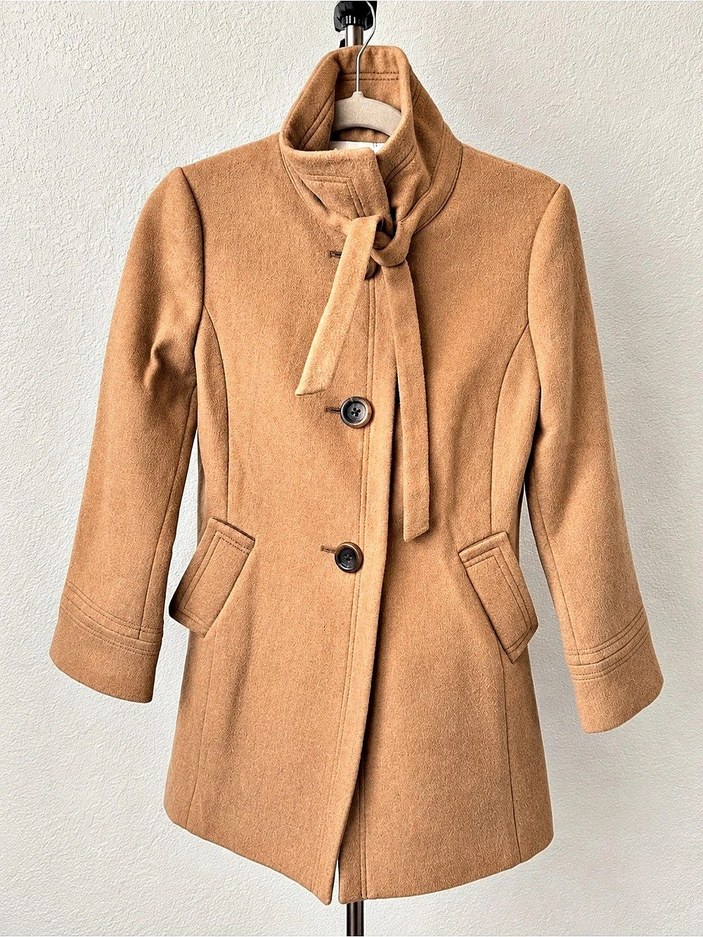 J.CREW Wool Blend Tie-Neck Coat Size 0 Like New